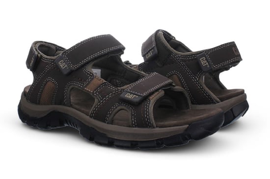 Sandalias de trekking Giles de cuero marrón oscuro para hombre de Caterpillar - Image 4