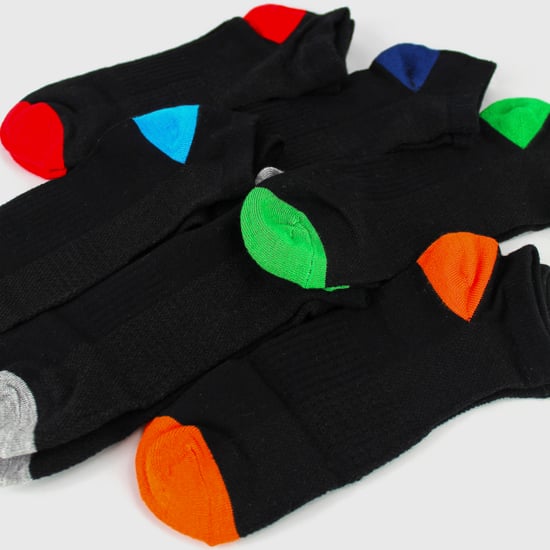 Lote de 6 Calcetines Bamboo Trainer para niños de color negro con talón y puntera bajos - Image 4