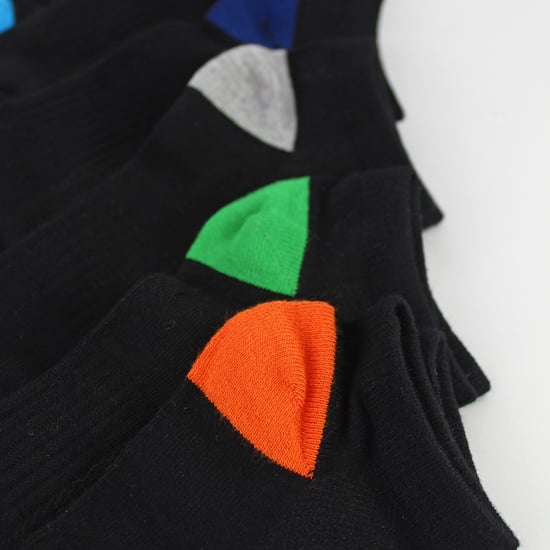 Lote de 6 Calcetines Bamboo Trainer para niños de color negro con talón y puntera bajos - Image 5