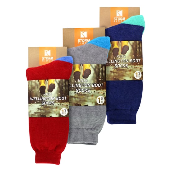3 Pack Calcetines Botas de Agua Niños Welly para Caminar al Aire Libre - Image 2