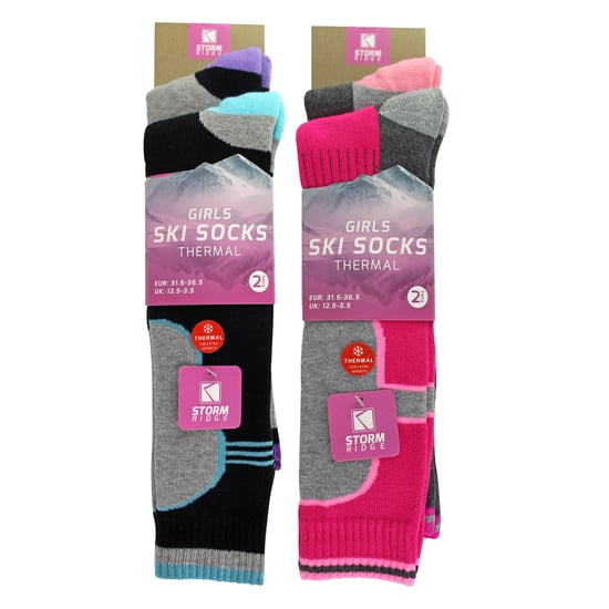 4 Pack Calcetines de Esquí para Niñas | Calcetines Térmicos Acolchados de Invierno para Niños - Image 2