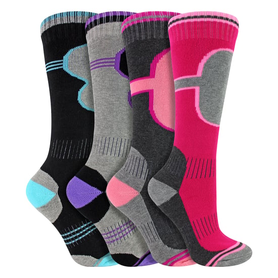 4 Pack Calcetines de Esquí para Niñas | Calcetines Térmicos Acolchados de Invierno para Niños - Image 3