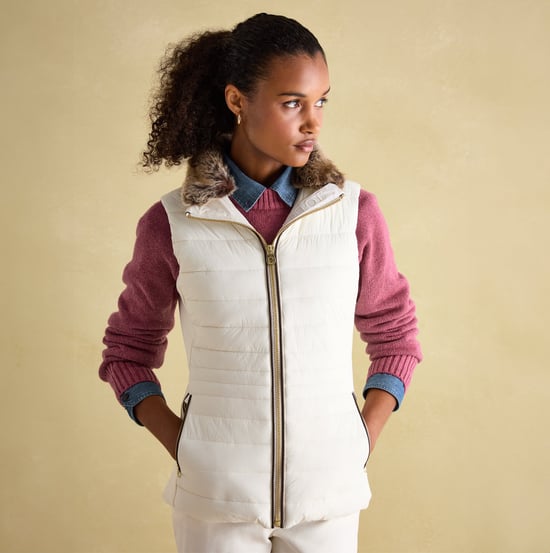 Joules Womens Beckley Padded Showerproof Gilet - Image 1