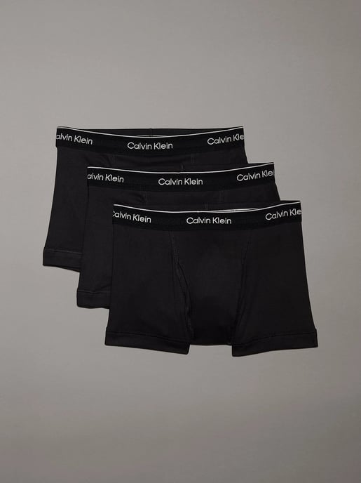 Calvin Klein CLÁSICOS DE ALGODÓN Paquete de 3 Trunks para Hombre Negro - Image 3