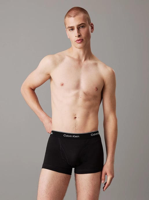 Calvin Klein CLÁSICOS DE ALGODÓN Paquete de 3 Trunks para Hombre Negro - Image 4