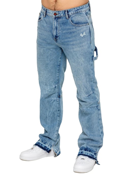 Enzo Milano - Vaqueros con dobladillo partido para hombre - Image 1