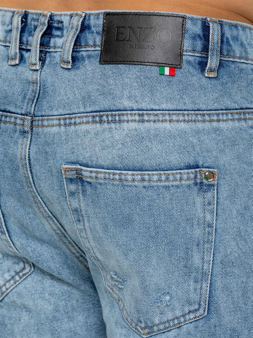 Enzo Milano - Vaqueros con dobladillo partido para hombre - Image 4