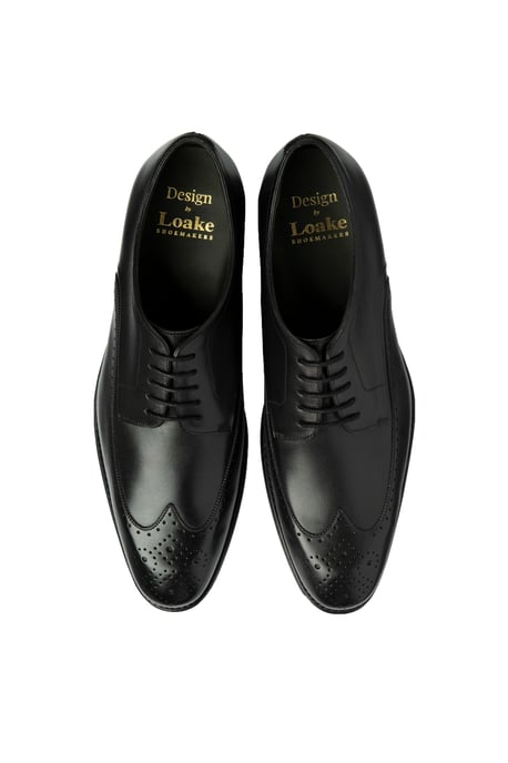 Loake Bale Derby Puntero Brogue Negro - Image 3