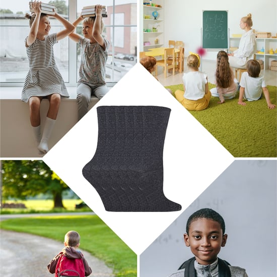 Paquete múltiple de 12 pares de calcetines de bambú para niños | Snob | Calcetines lisos para niños | Calcetines escolares ideales para el verano para niñas y niños - Negro - Image 3
