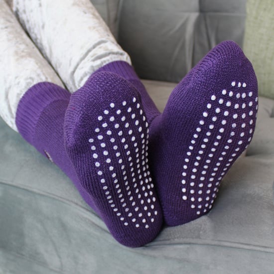 Calcetines de interior para niños con pinzas | THMO | Calcetines térmicos antideslizantes gruesos y cálidos - Morado - Image 5