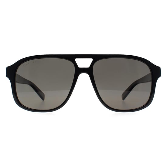 Gucci Aviator Hombre Negro Brillante Gris Polarizado GG1856S - Image 1