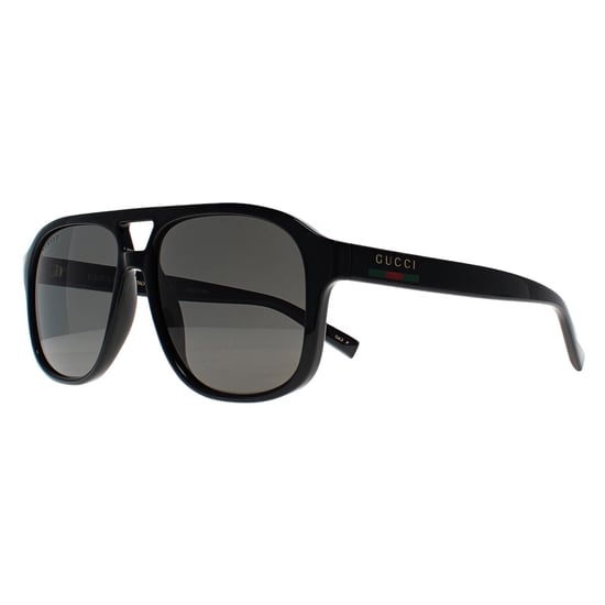 Gucci Aviator Hombre Negro Brillante Gris Polarizado GG1856S - Image 2