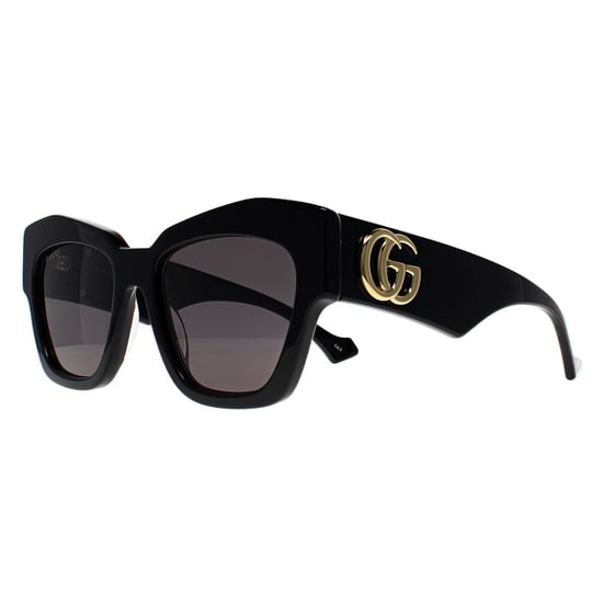 Gucci Cat Eye Mujer Negro Brillante Gris GG1422S - Image 2