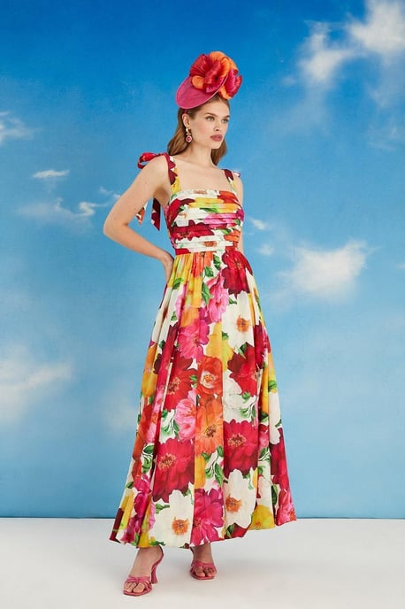 Lisa Tan Balloon Hem Tie Shoulder Maxi Dress - Image 1
