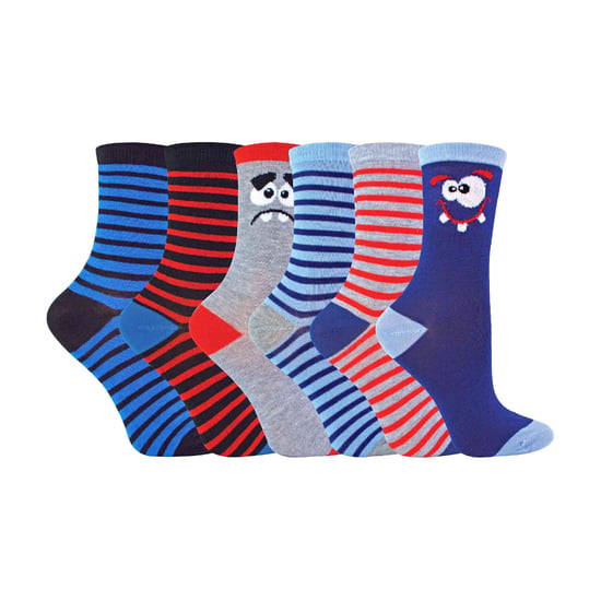 Lote de 6 calcetines para niño con dibujos divertidos - Image 1