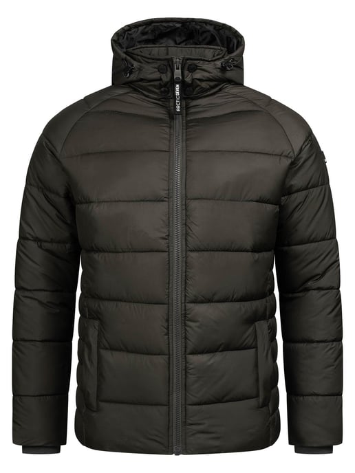 Arctic Seven Chaqueta de Invierno Acolchada para Hombre con Capucha Desmontable Gris Oscuro - Image 3