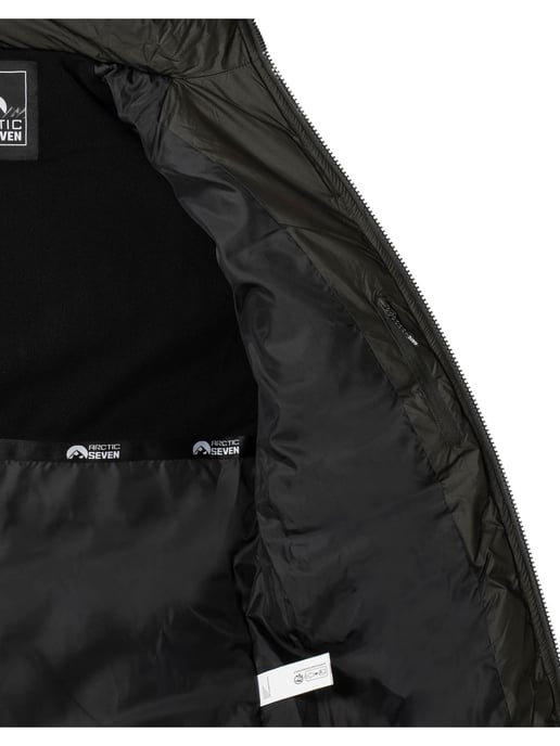 Arctic Seven Chaqueta de Invierno Acolchada para Hombre con Capucha Desmontable Gris Oscuro - Image 6