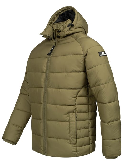 Arctic Seven Chaqueta de Invierno Acolchada para Hombre con Capucha Desmontable Verde Oliva - Image 4