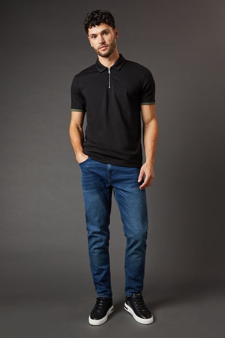 Blue Wash Stretch Slim Fit Jeans - Image 1