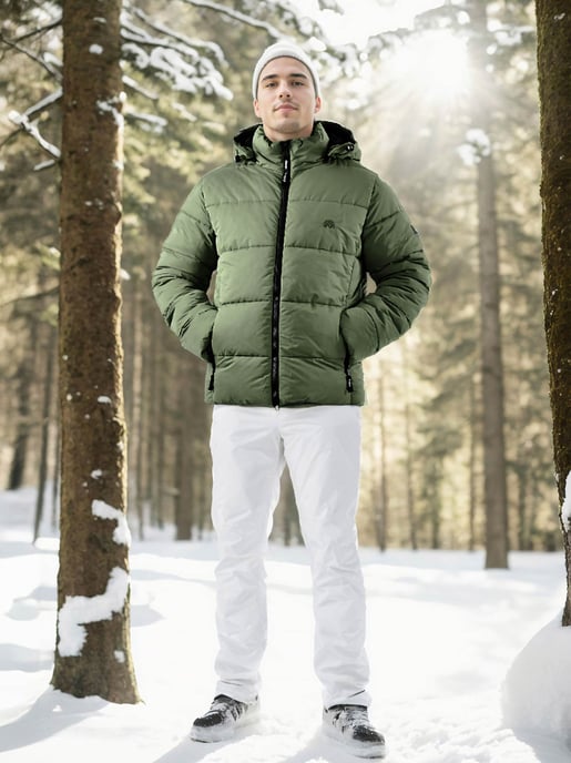 Chaqueta de invierno acolchada Arctic Seven para hombre Verde Oscuro - Image 2