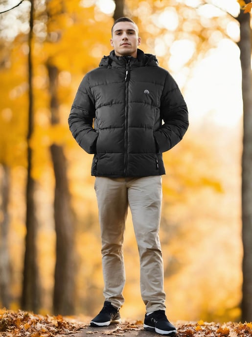 Chaqueta de invierno acolchada Arctic Seven para hombre Negra - Image 2