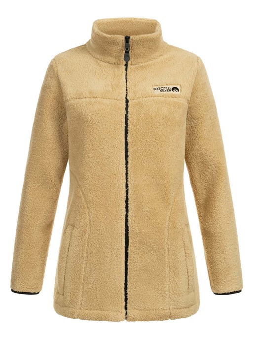 Arctic Seven Chaqueta Polar Sherpa Mujer – Abrigo Cálido con Cremallera Pale Khaki - Image 3