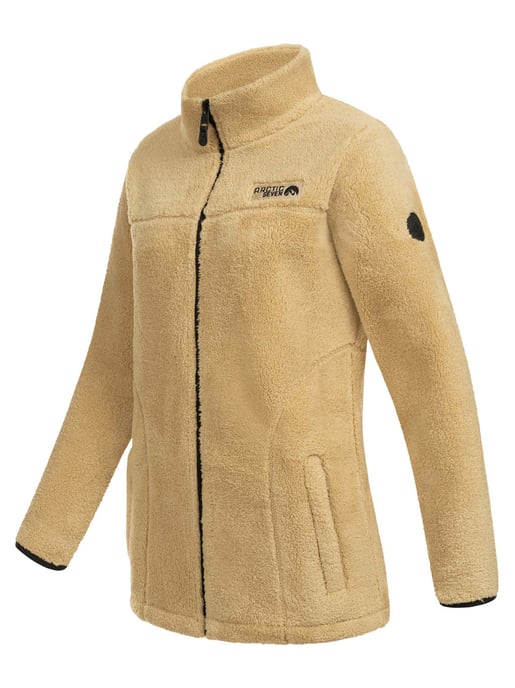 Arctic Seven Chaqueta Polar Sherpa Mujer – Abrigo Cálido con Cremallera Pale Khaki - Image 4