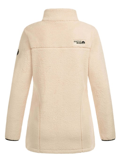 Arctic Seven Chaqueta Polar Sherpa Mujer – Abrigo Cálido con Cremallera Beige - Image 2
