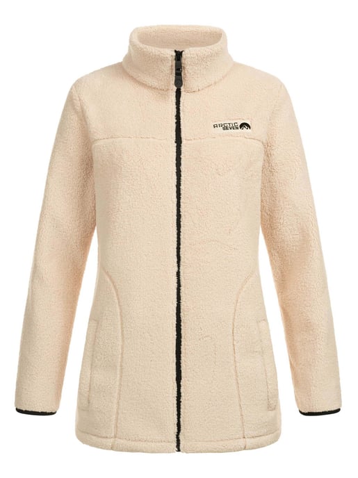 Arctic Seven Chaqueta Polar Sherpa Mujer – Abrigo Cálido con Cremallera Beige - Image 3