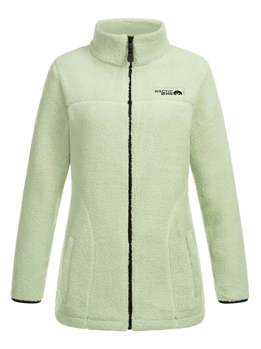 Arctic Seven Chaqueta Polar Sherpa Mujer – Abrigo Cálido con Cremallera Dusty Mint - Image 3