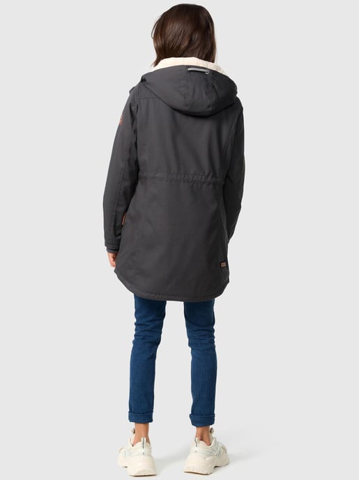Navahoo Ireliaa Parka Mujer – Abrigo cortaviento con forro de peluche y capucha - Antracita - Image 2