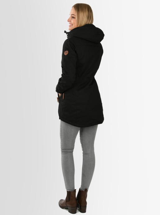 Navahoo Ireliaa Parka Mujer – Abrigo cortaviento con forro de peluche y capucha - Negro - Image 2