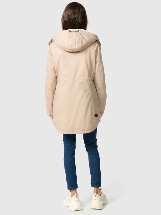 Navahoo Ireliaa Parka Mujer – Abrigo cortaviento con forro de peluche y capucha - Beige - Image 2