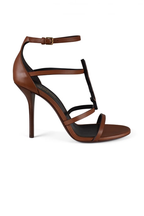 Saint Laurent Sandalias Cassandra Marrón - Image 1