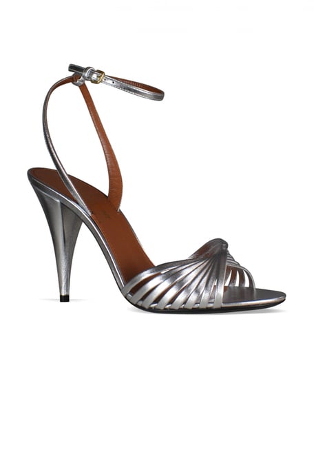 Saint Laurent Sandalias Tina Plateado - Image 3