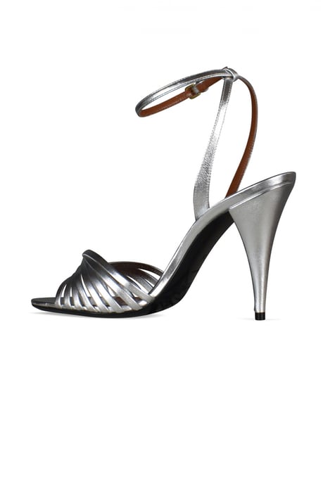 Saint Laurent Sandalias Tina Plateado - Image 4