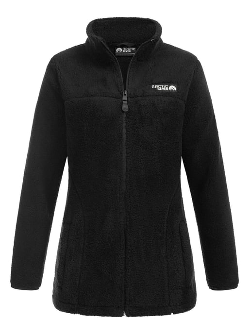 Arctic Seven Chaqueta Polar Sherpa Mujer – Abrigo Cálido con Cremallera Negro - Image 1