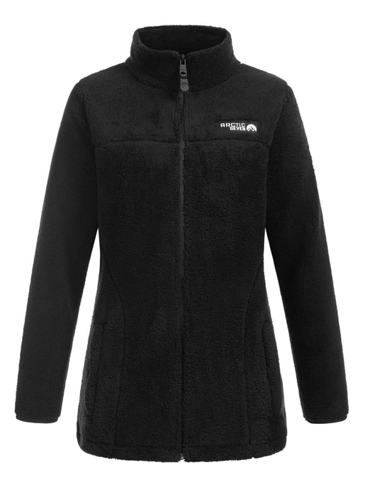 Arctic Seven Chaqueta Polar Sherpa Mujer – Abrigo Cálido con Cremallera Negro - Image 3