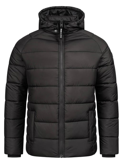 Arctic Seven Chaqueta de Invierno Acolchada para Hombre con Capucha Desmontable Negra - Image 3