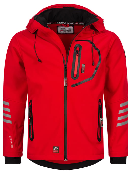 Arctic Seven Chaqueta Softshell para Hombre Chaqueta de transición – Rojo-Negro - Image 1