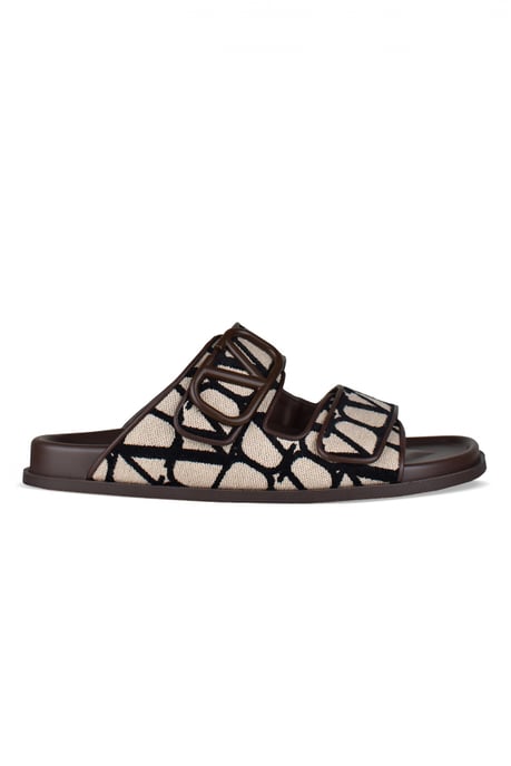 Valentino Garavani Sandalias V Logo Marrón - Image 1