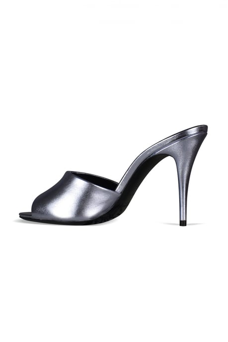Saint Laurent LA 16 Mules Plateado - Image 4