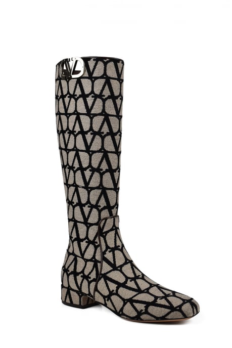 Valentino Garavani Botas VLogo Beige - Image 2
