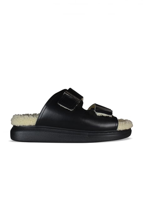 Alexander McQueen Chanclas Shearling-lined Negro - Image 1