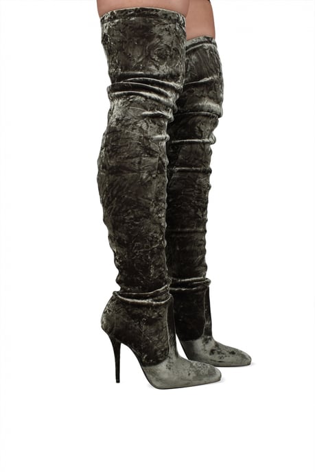 Saint Laurent Botas hasta el muslo Talia Verde - Image 2