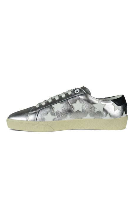 Saint Laurent Sneakers Court Classic Plateado - Image 3