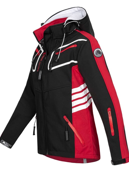 Arctic Seven Chaqueta Softshell para Mujer Negro-Rojo - Image 2