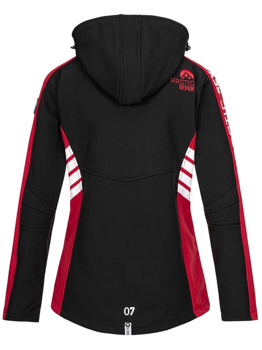 Arctic Seven Chaqueta Softshell para Mujer Negro-Rojo - Image 4
