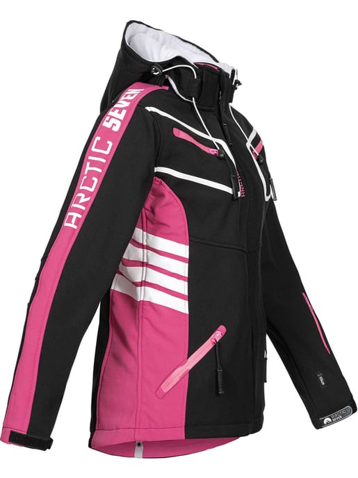 Arctic Seven Chaqueta Softshell para Mujer Negro-Rosa - Image 2