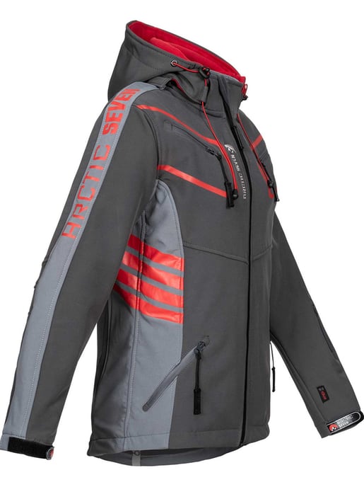Arctic Seven Chaqueta Softshell para Mujer Gris Oscuro-Gris Claro - Image 3